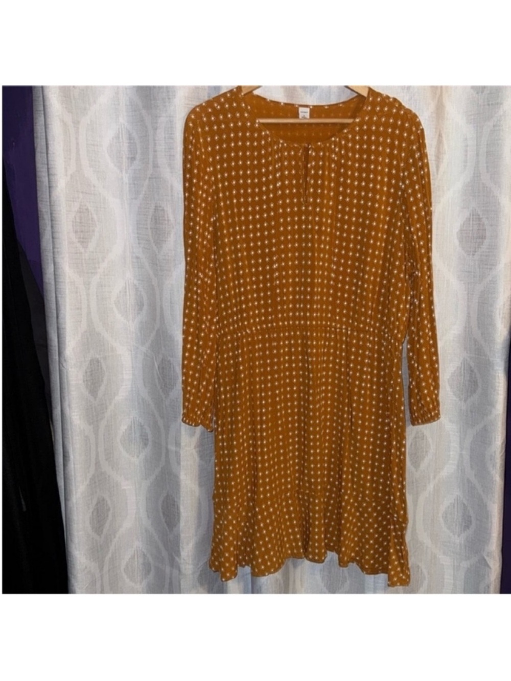 Old Navy Knee Length Dress Mustard Yellow Size XL